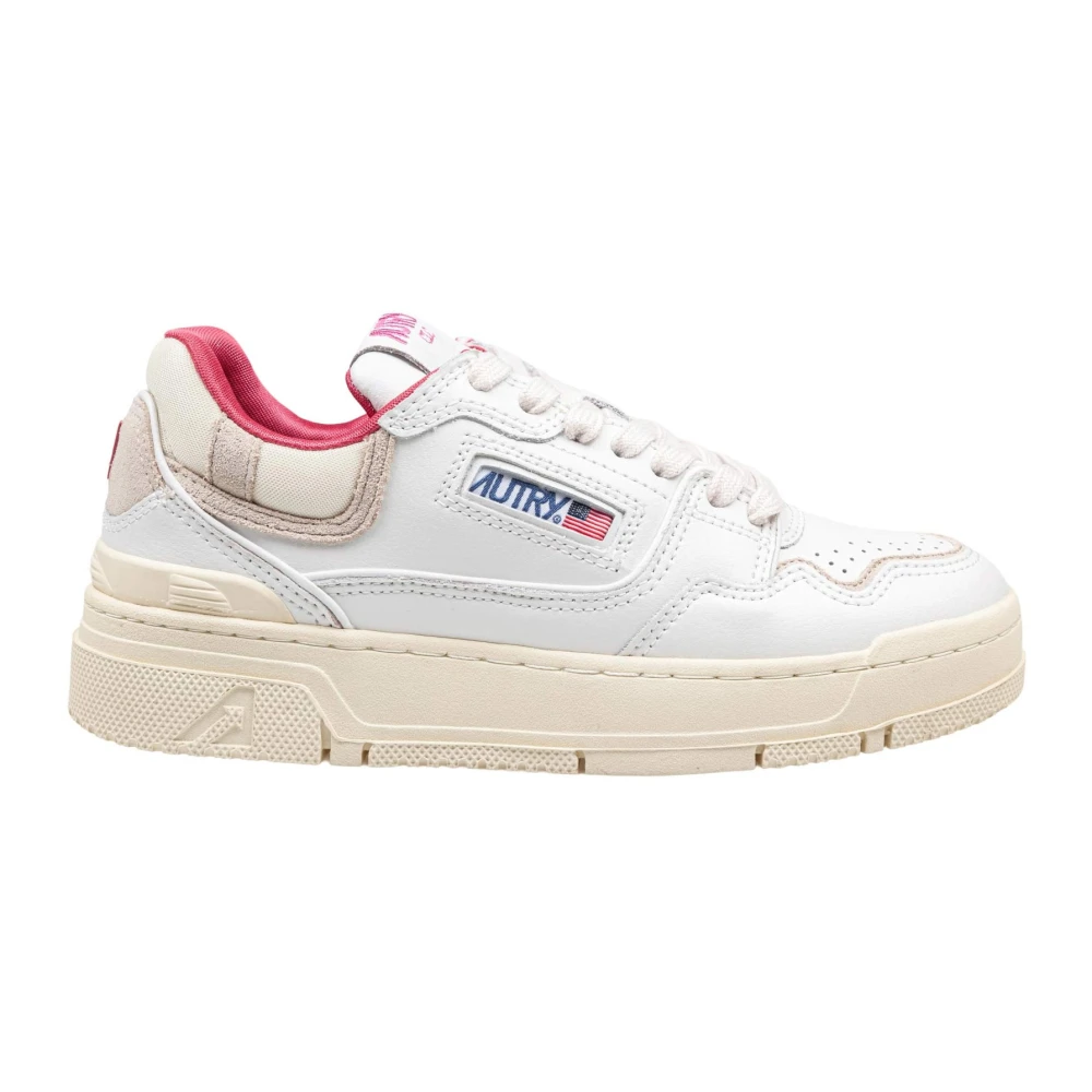 Autry Women's White Sneakers,, Leather Low Top Trainers Size 4 Uk