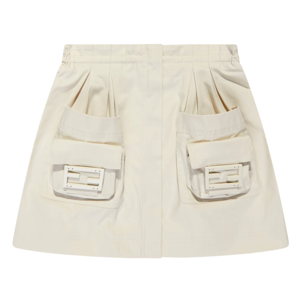 Fendi Girls Beige Kids Skirts, 6 Y, Cargo Pocket Skirt