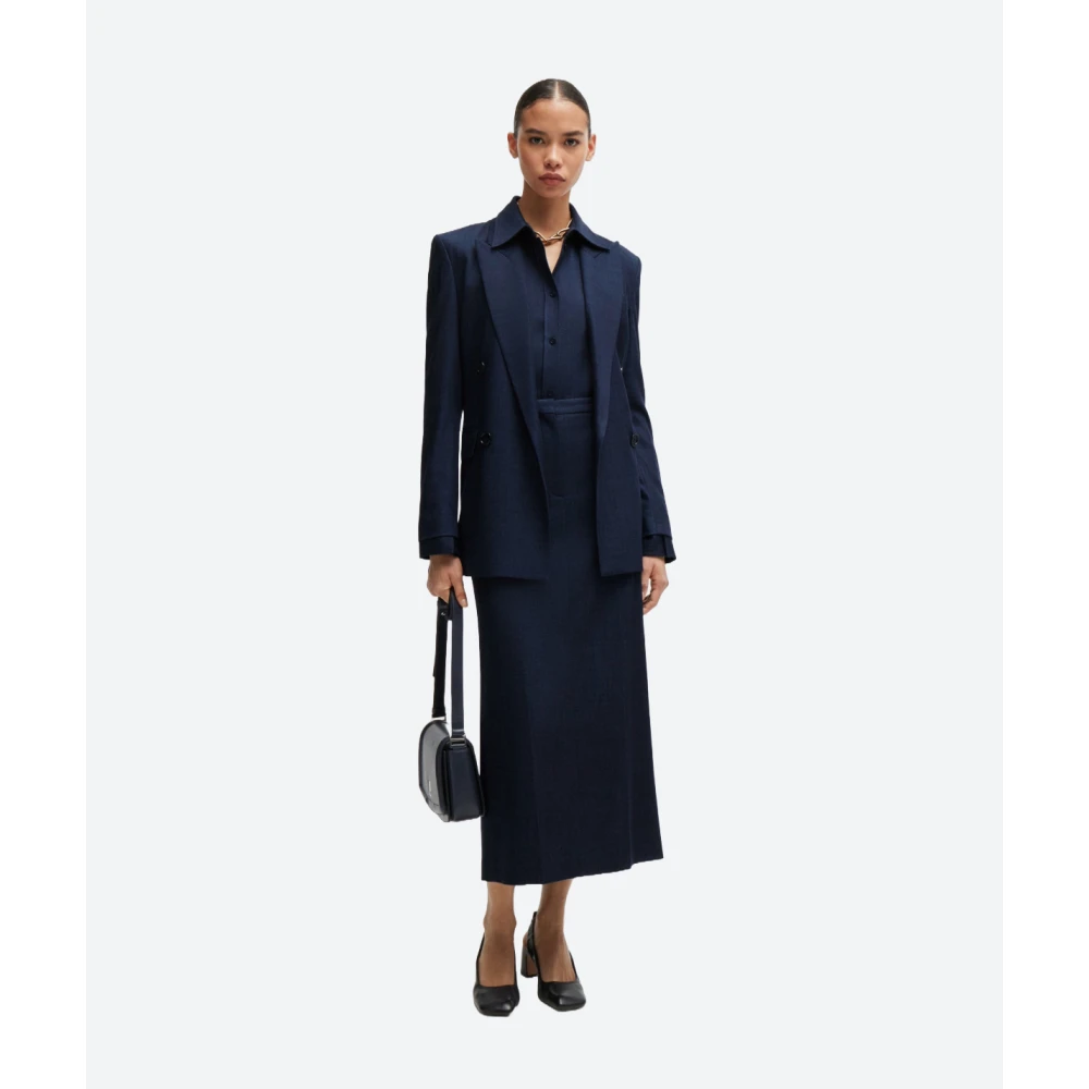 Hugo Boss Denim effect lange rok slim fit Blue Dames