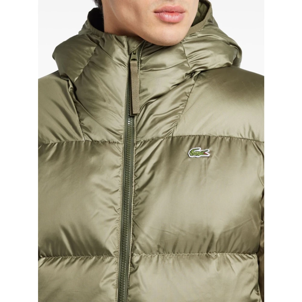 Lacoste Gewatteerd Logo Patch Hoodie Green Heren