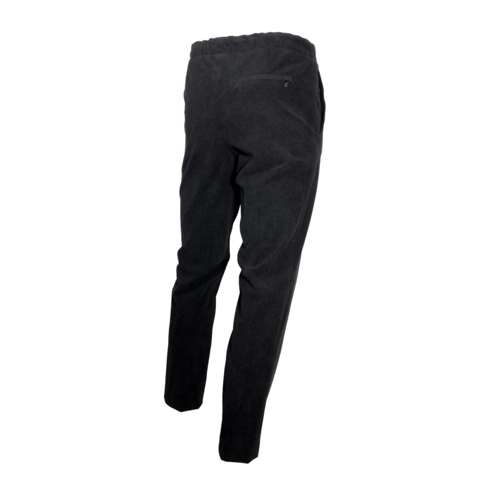 Hugo Boss Fluweel Geribbelde Taps Toelopende Broek Zwart Black Heren