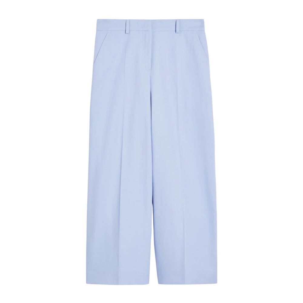 Max Mara Weekend Katoenen en linnen broek Blue Dames