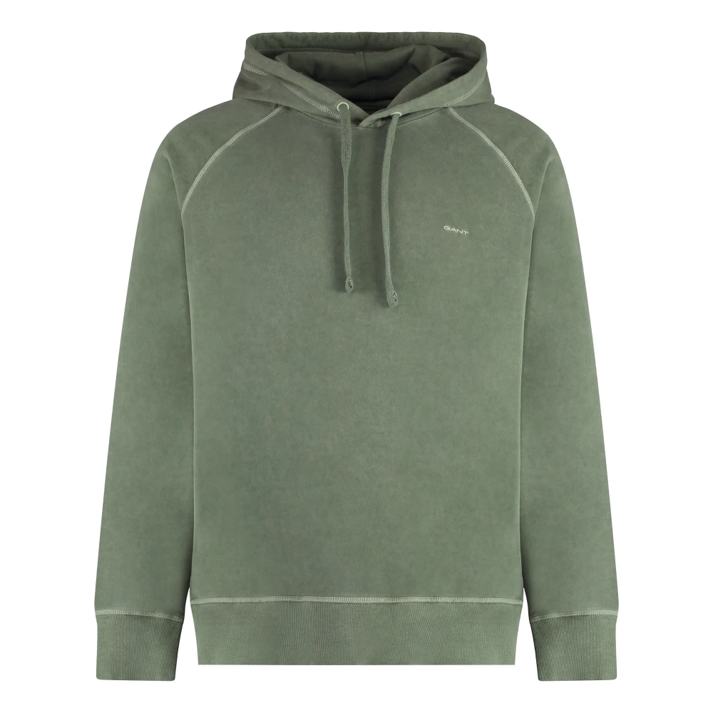 Gant Geribbelde Katoenen Hoodie Green Heren