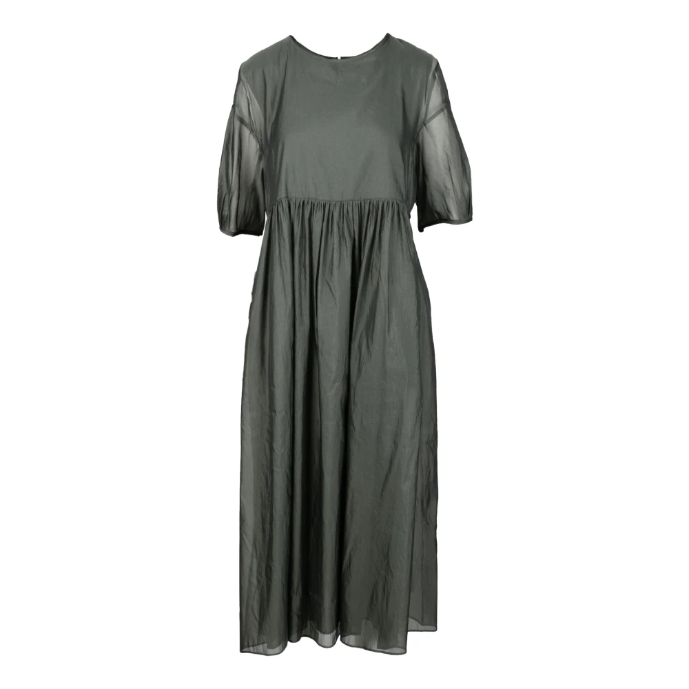 Max Mara Groene Katoenen en Zijden Organza Jurk Green Dames