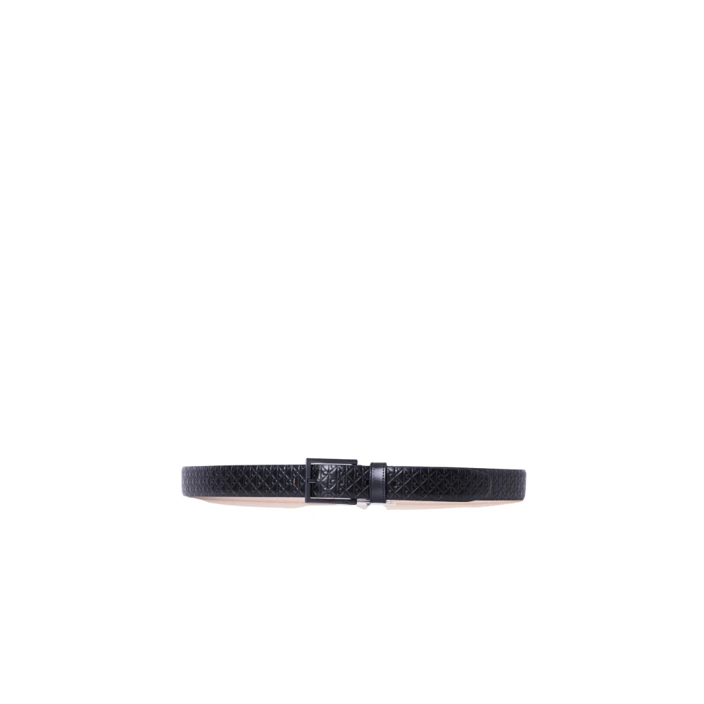 Calvin Klein Men's Black Belts, 120 Cm, Square Buckle Smooth
