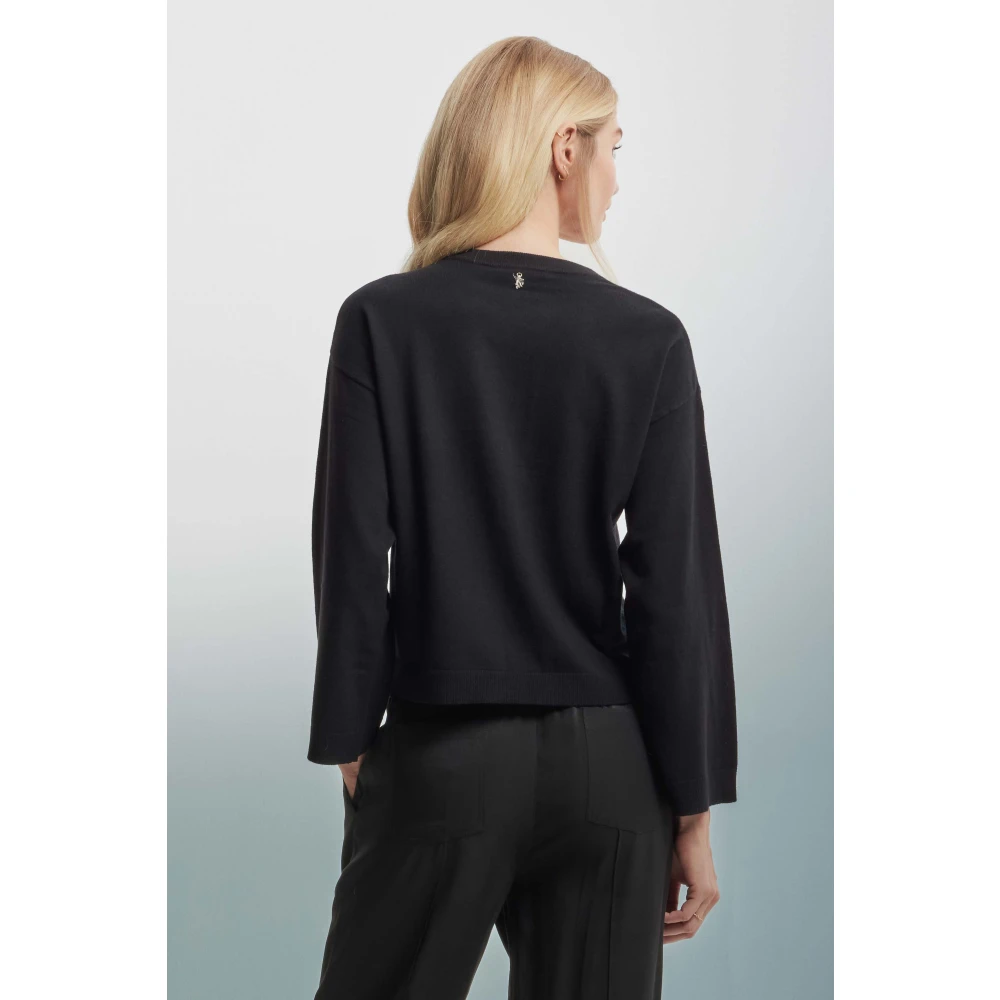 Kocca V-hals trui met ketting Black Dames
