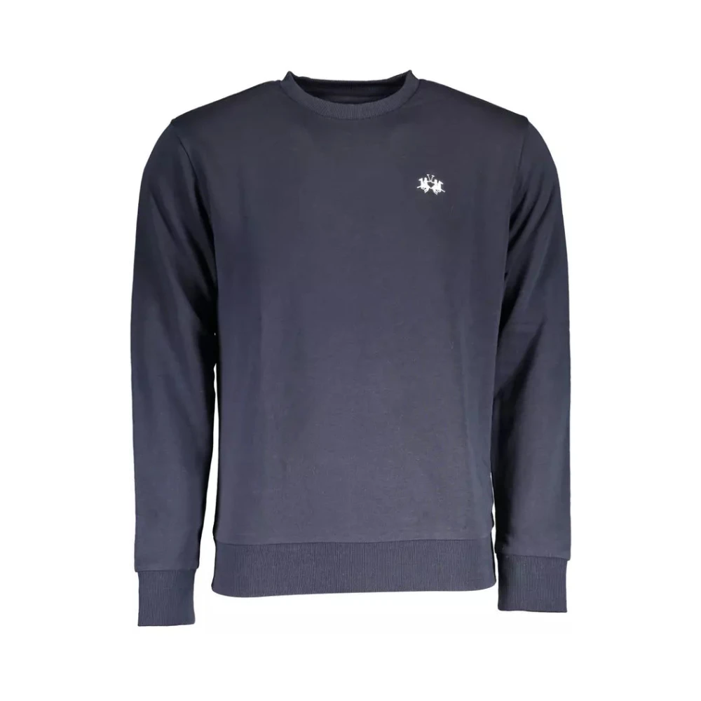 La Martina Men's Blue Embroidered Cotton Jumper - Sweatshirts - Xl - Sweatshirts & Hoodies