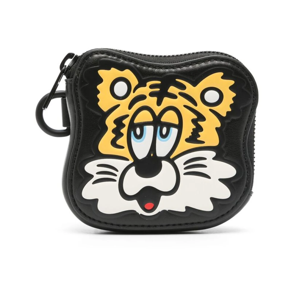 Kenzo Zwarte ritsportemonnee met D-ring Black Heren