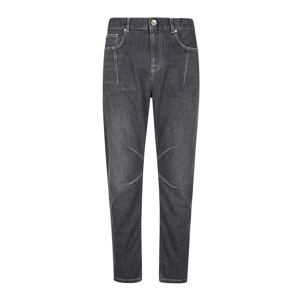 Eleventy Stretch Denim Broek met Moderne Pasvorm Gray Heren