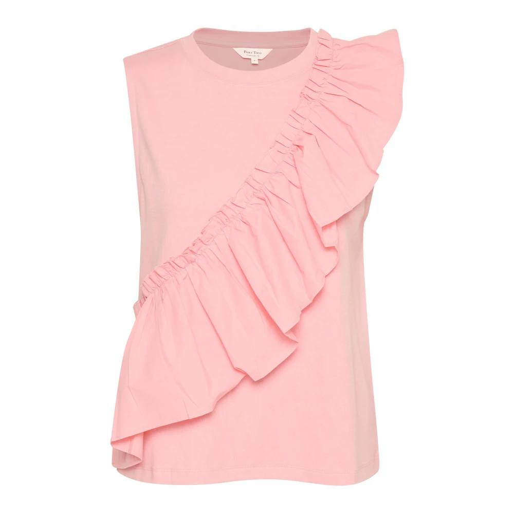 Part Two Blouse met ruchedetail in Mellow Rose Pink Dames