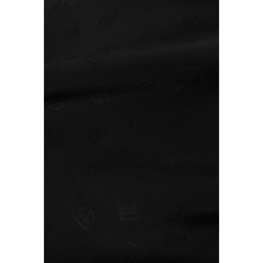 Dolce & Gabbana Zijden sjaal met monogram Black Heren