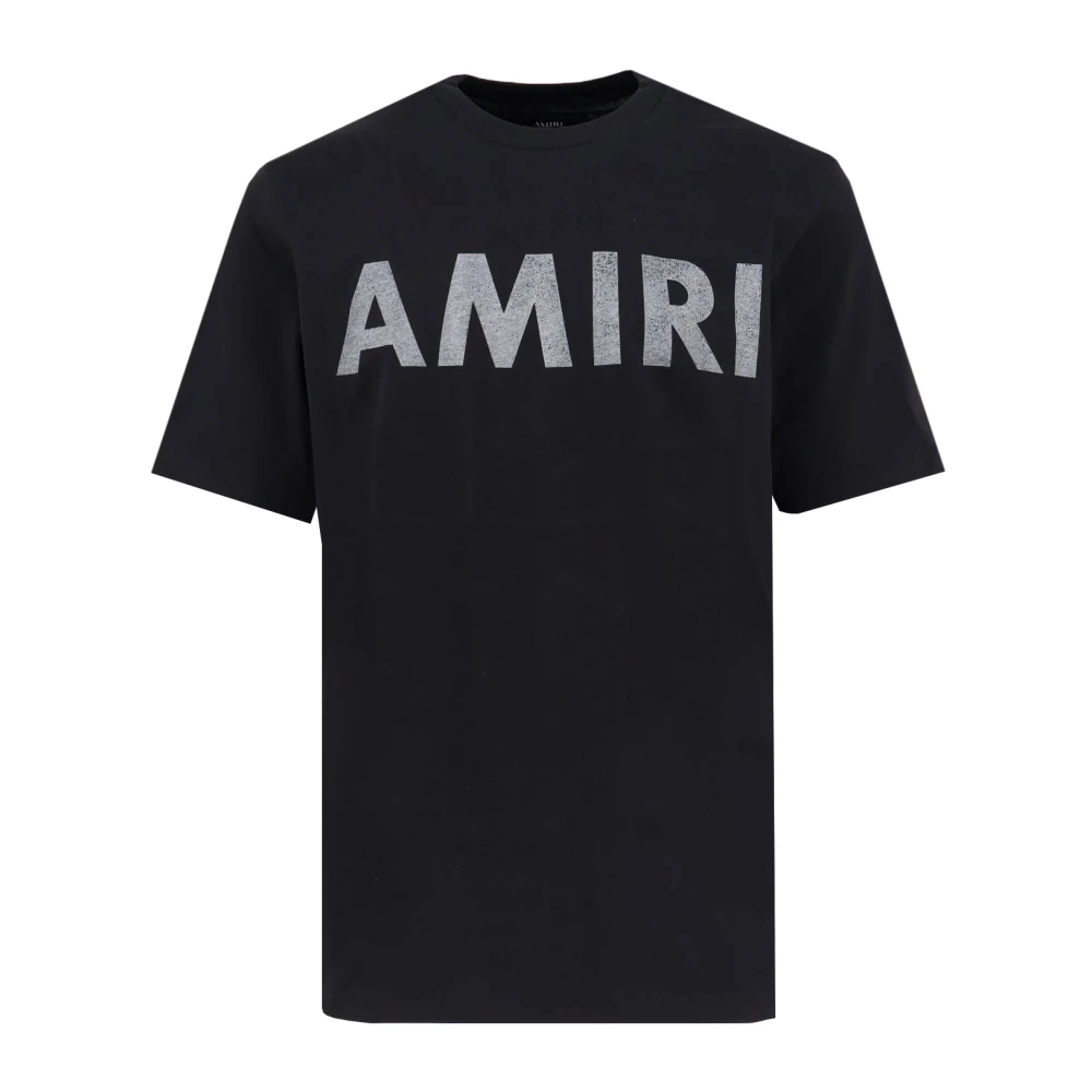 Amiri Men's Black T-Shirts,, T-Shirts And Polos With Ribbed Collar Medium
