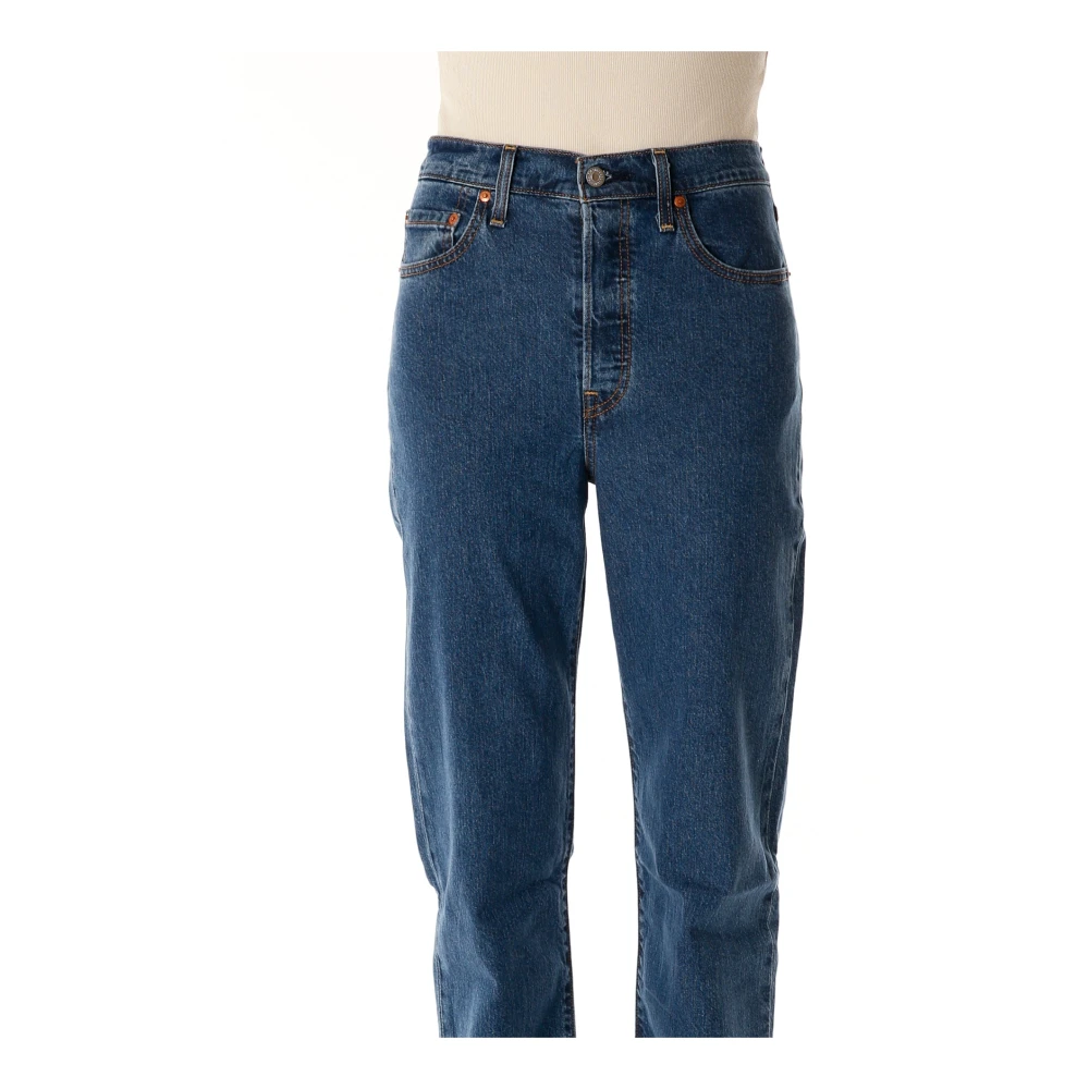 Levi's Hoge Taille Straight Fit Enkel Jeans Blue Dames
