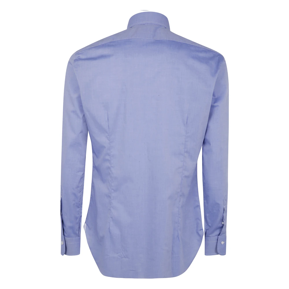 Barba Napoli Klassieke Fil A Fil Overhemd Blue Heren