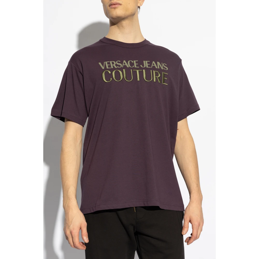 Versace Jeans Couture T-shirt met logo Purple Heren