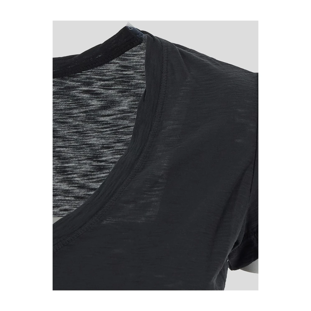 James Perse Klassiek Katoenen T-shirt Black Dames