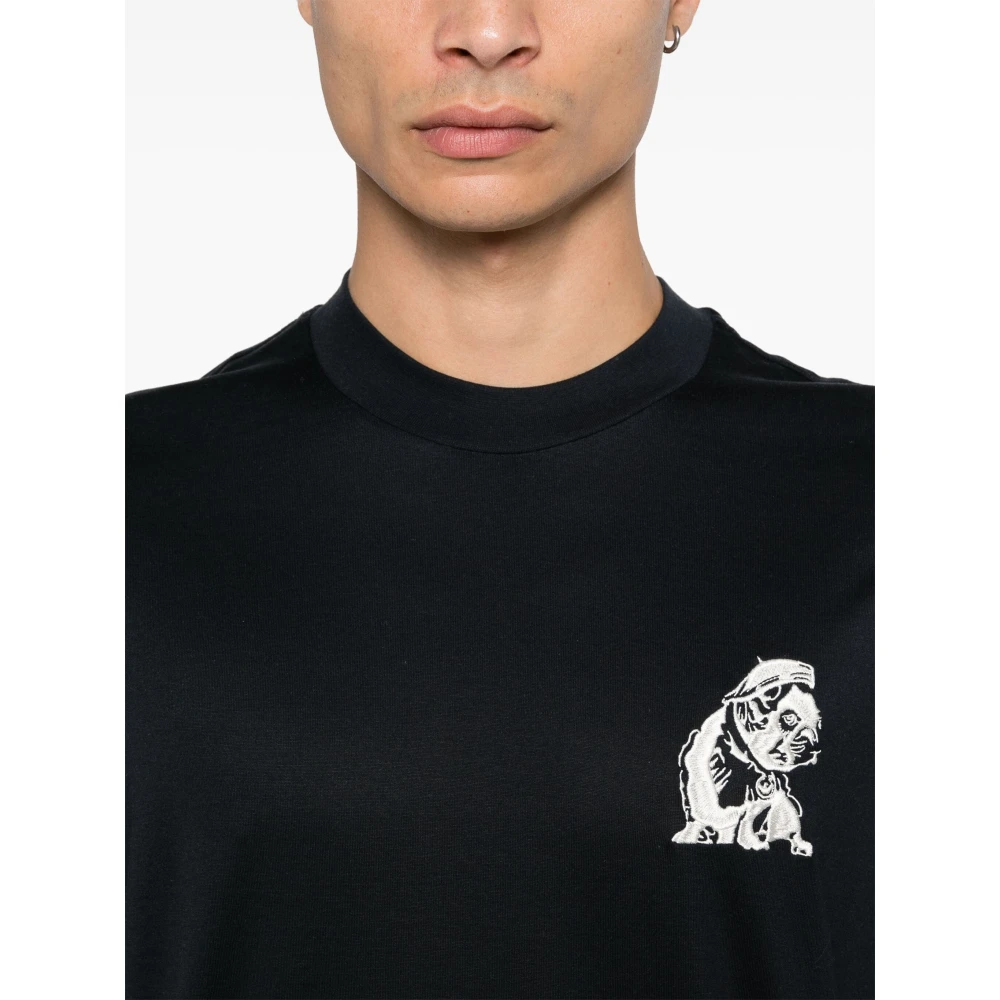 Emporio Armani Lyocell Katoen T-shirt Blue Heren