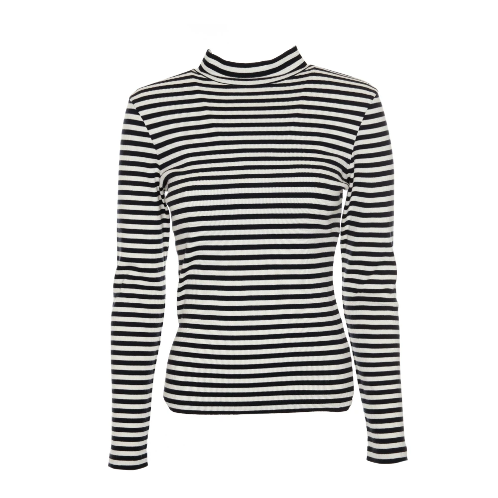 drykorn Geribbelde Opstaande Kraag Shirt met Lange Mouwen Black Dames