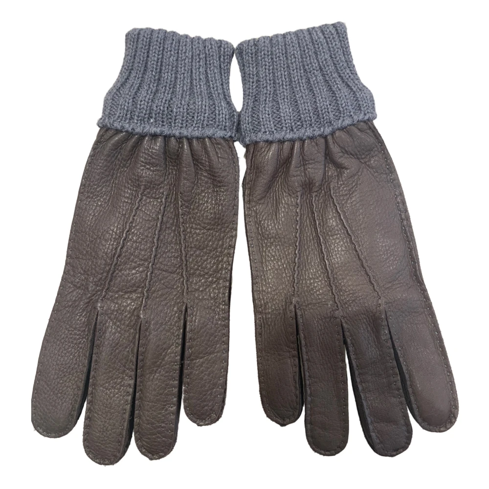 Restelli Guanti Handgemaakte Hertenleren Handschoenen Brown Heren
