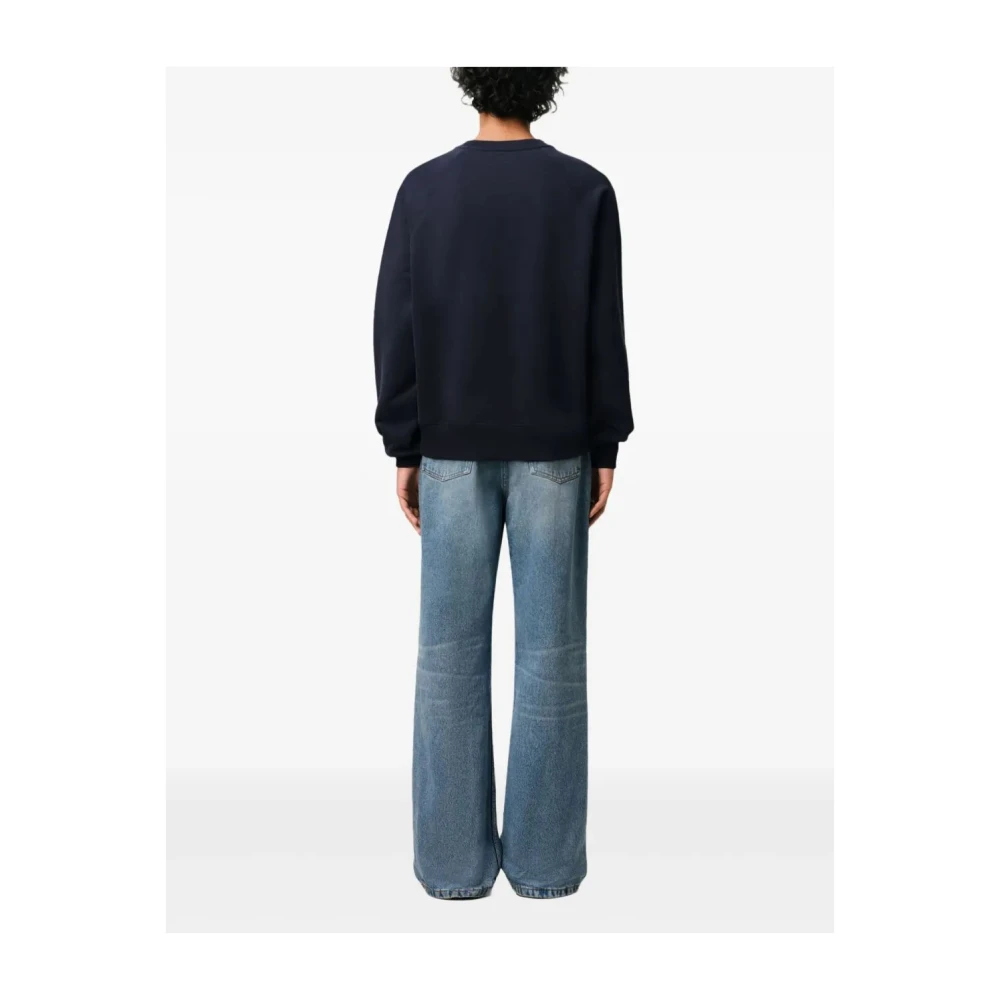 Ami Paris Casual Crewneck Sweatshirt Blue Heren
