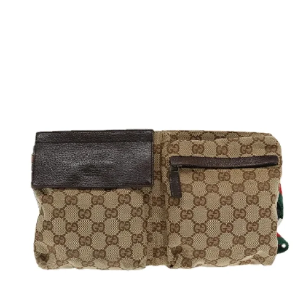 Gucci Vintage Pre-owned Canvas gucci-vskor Beige, Dam