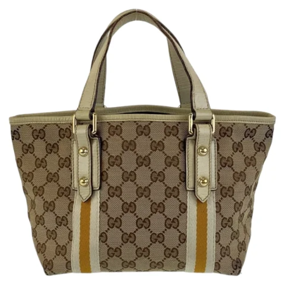 Gucci Vintage Pre-owned Canvas gucci-bags Beige Dames