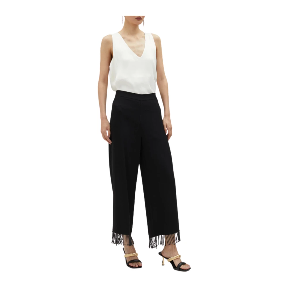 Lola Casademunt Broek met Franjes Black Dames