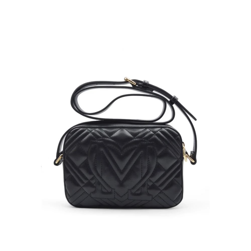 Love Moschino Gewatteerde Schoudertas met Metalen Logo Black Dames