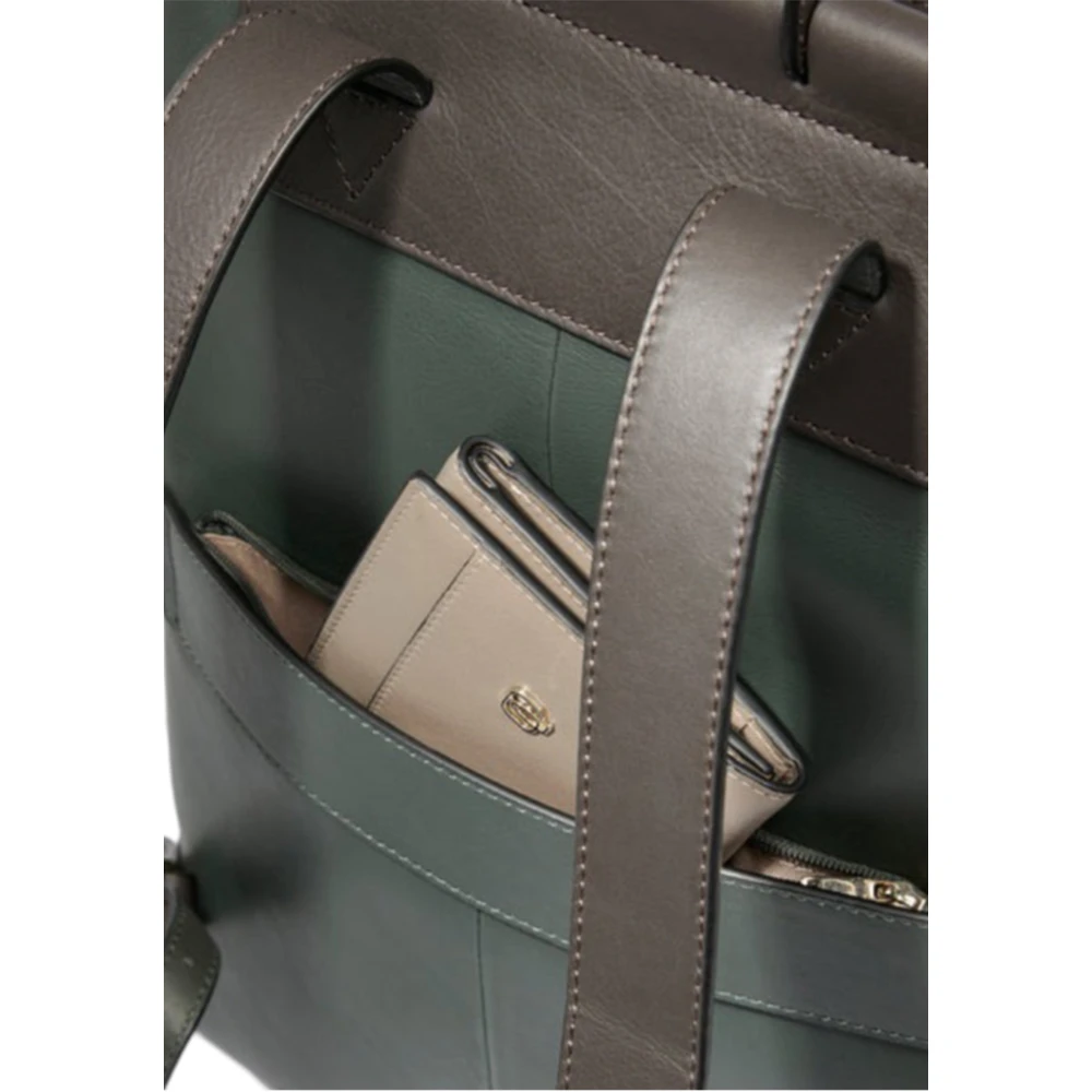Piquadro Groene rugzak met laptop en iPad Green Dames