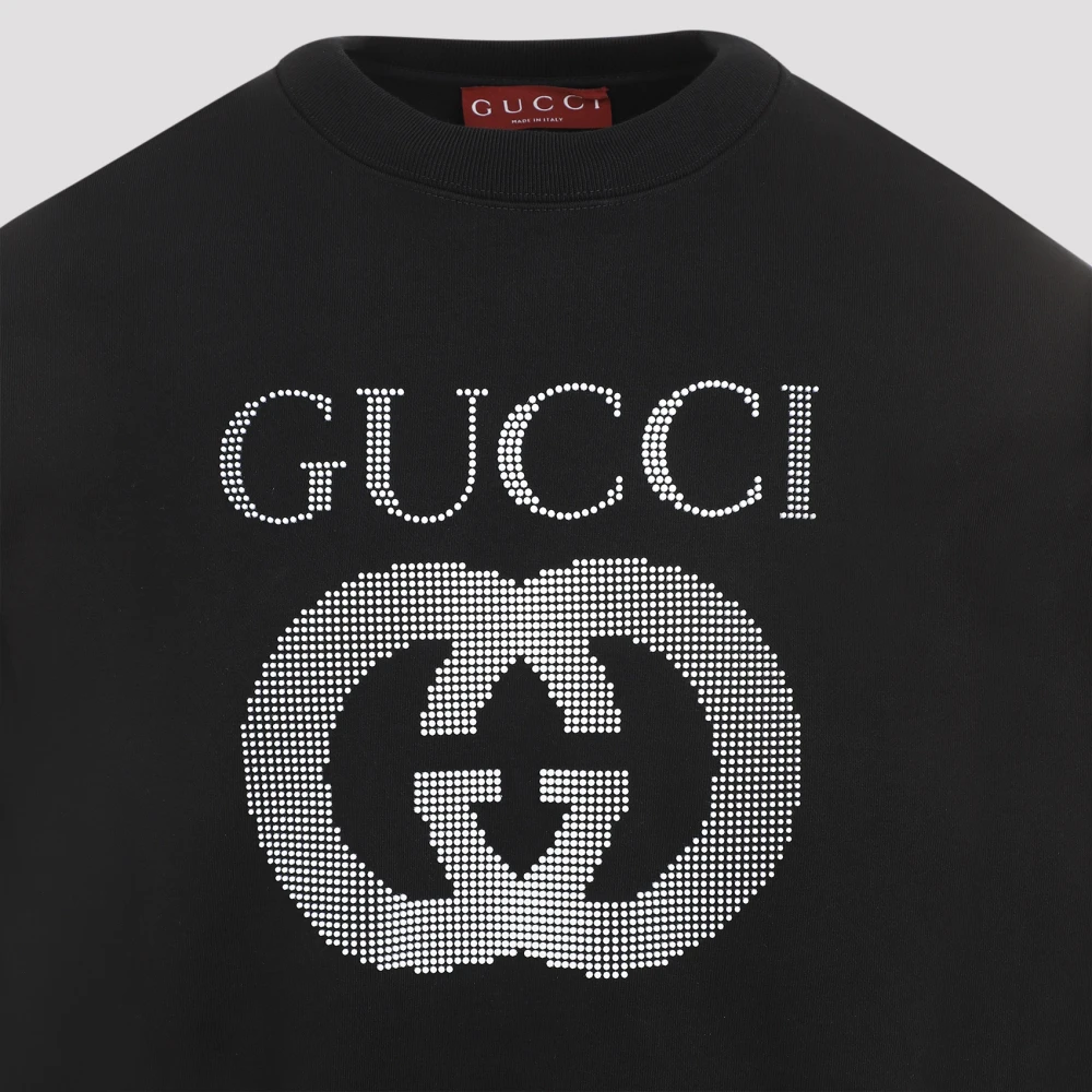Gucci Interlocking Logo Crew Neck Sweatshirt Black Heren