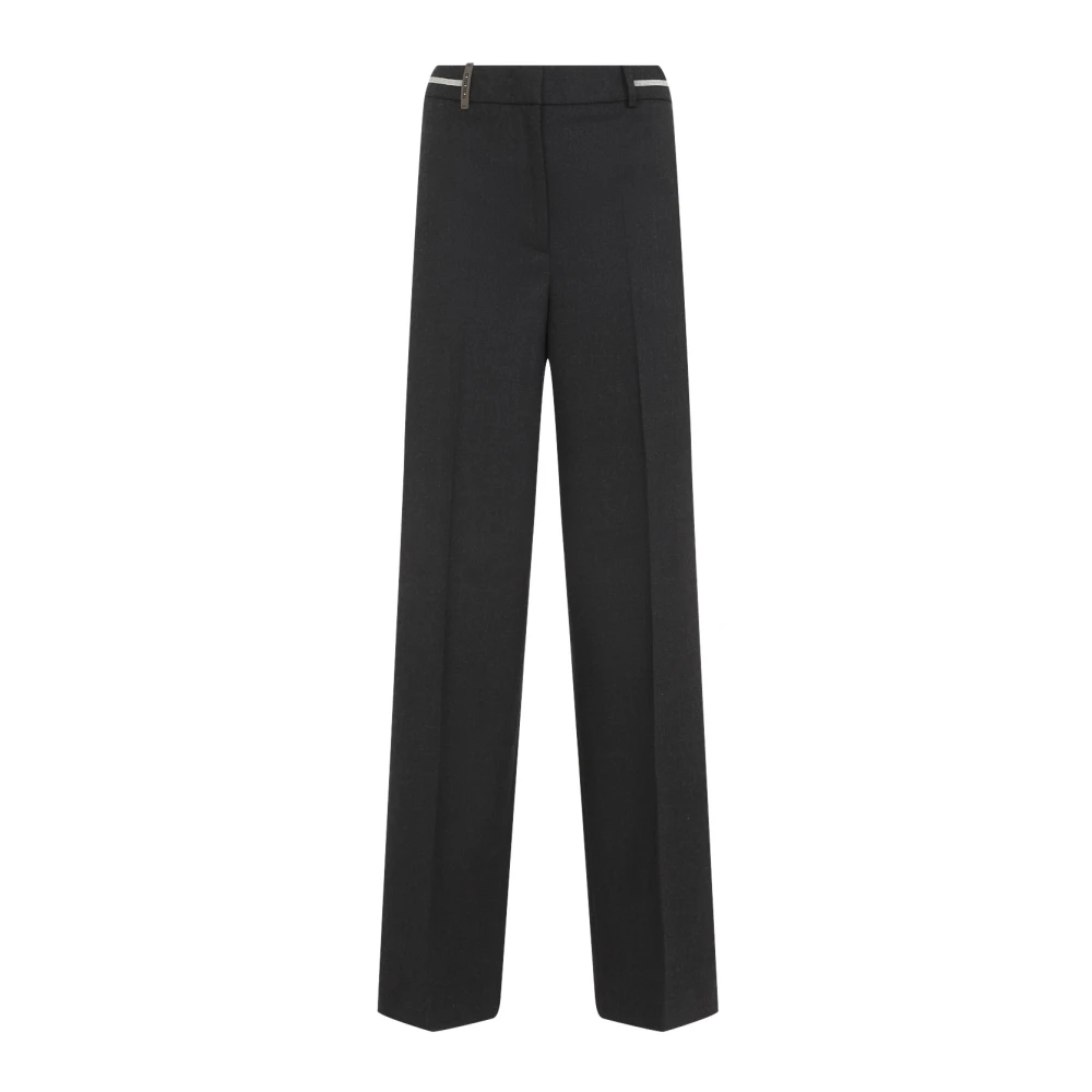 PESERICO Grijze Wollen Broek Gray Dames
