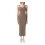 brown-v-neck-sleeveless-dress
