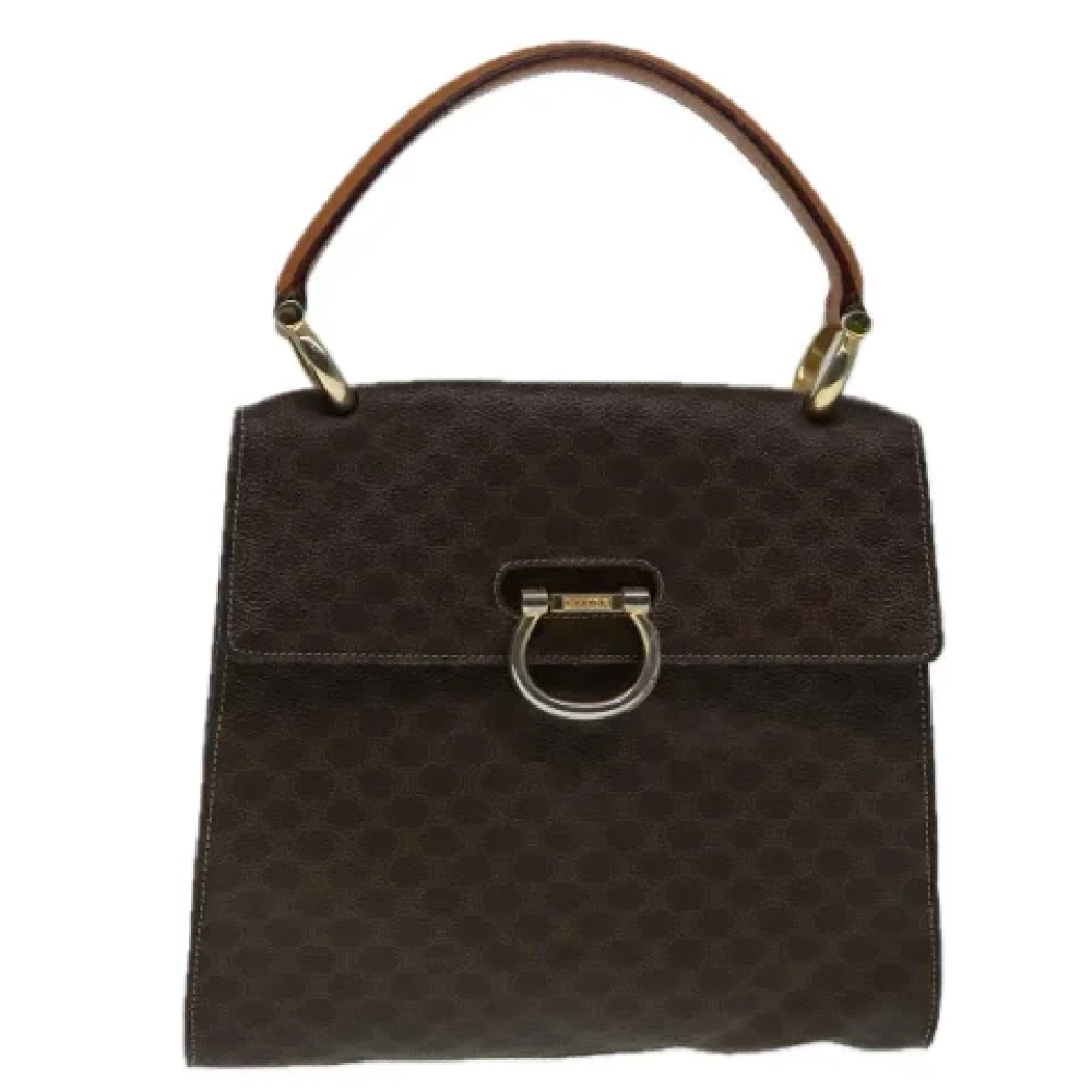 Celine Vintage Pre-owned Canvas handbags Brown Dames