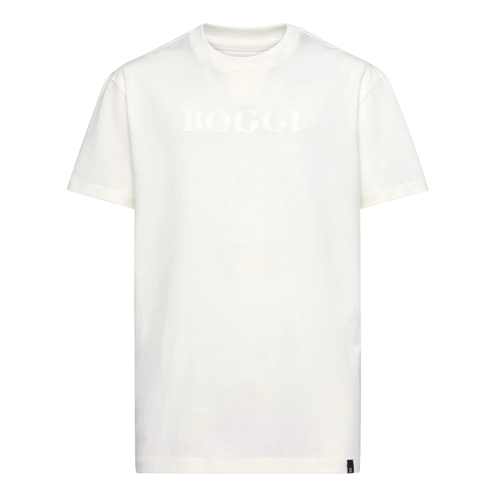Boggi Milano Katoenen Jersey T-shirt White Heren