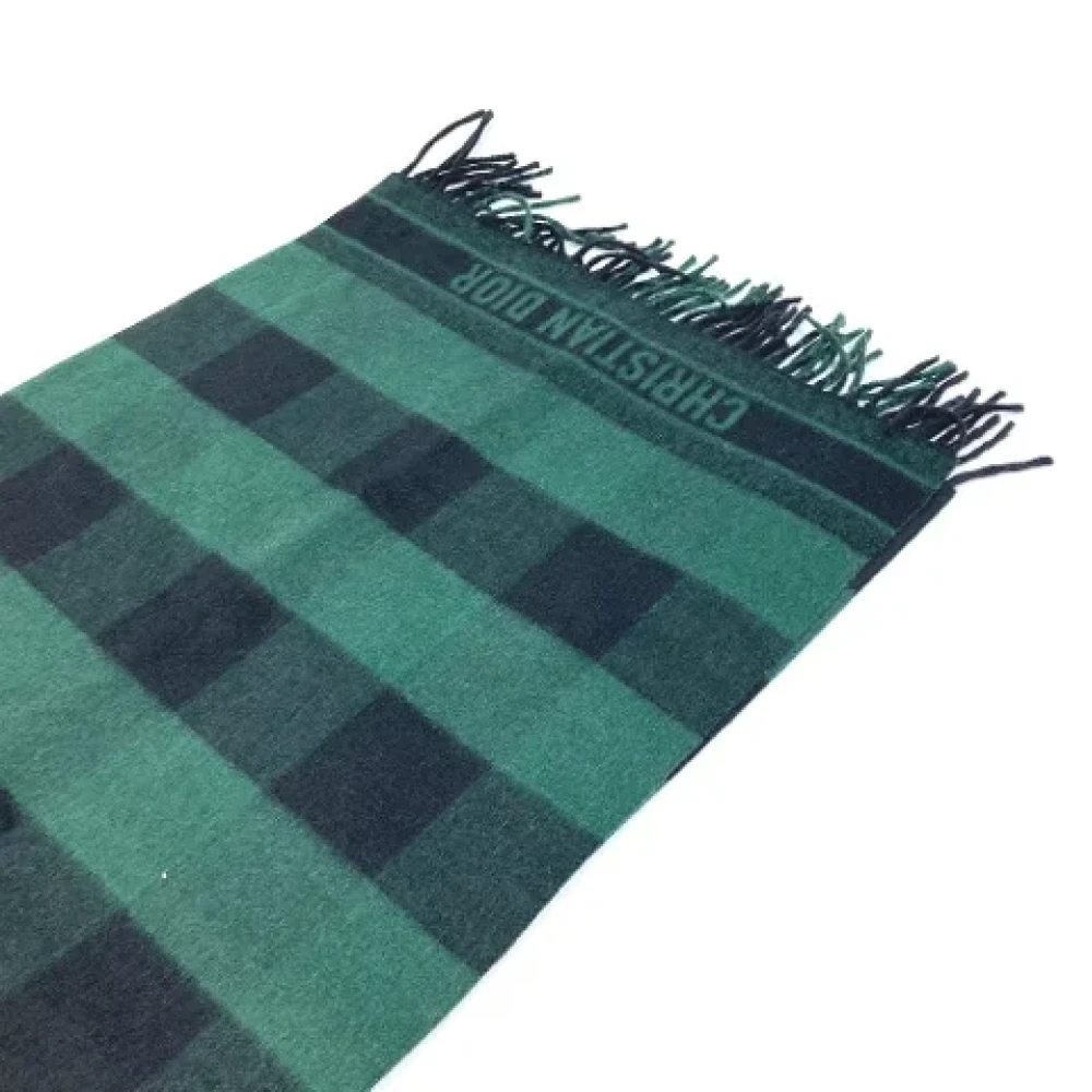 Dior Vintage Pre-owned Wool scarves Green Dames