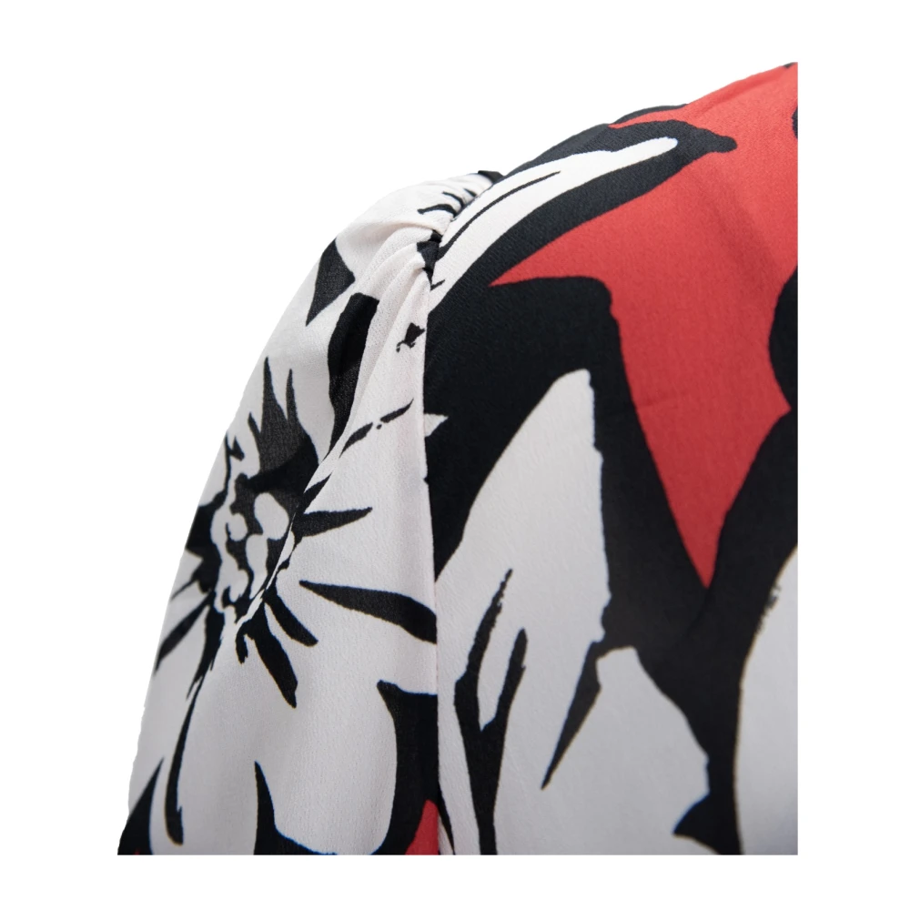Twinset Korte V-hals jurk met pofschouders Multicolor Dames