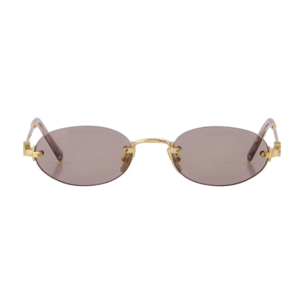 Miu Miu Gold/Brown Mu A54s 5Ak20i Woman Sunglasses Metal Round Normal - Image 6
