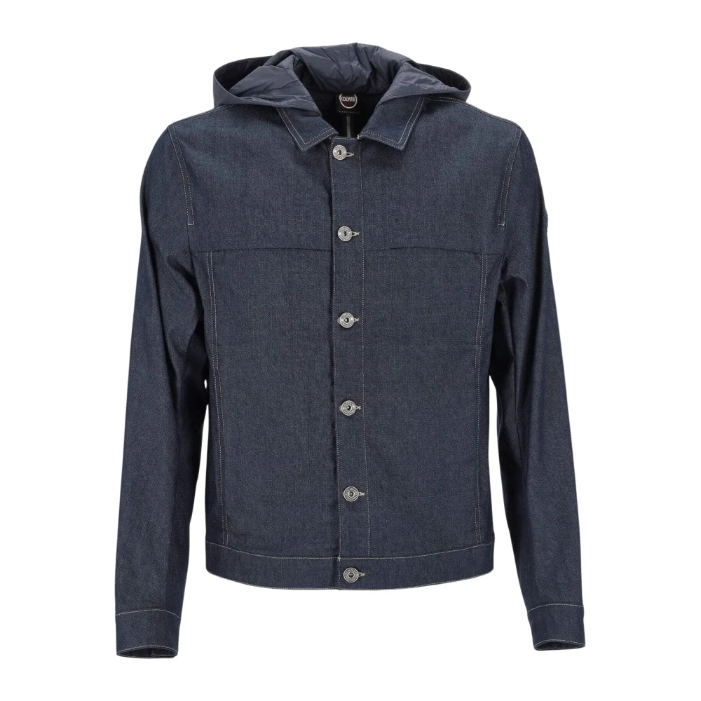 Colmar Mannelijk Blauw Fitness Heren, M, Denim, Denim Jack Met Afneembare Capuchon
