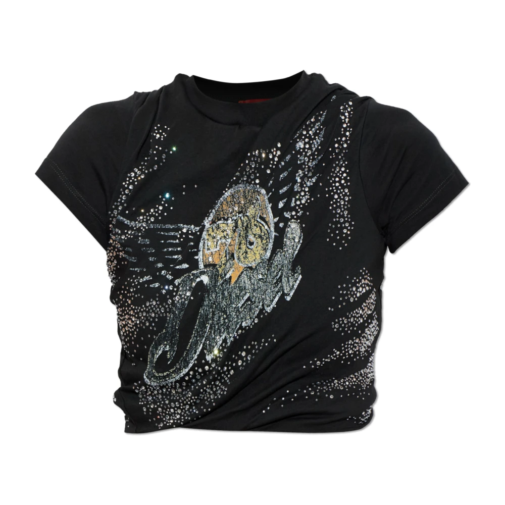 Diesel T-Wincy Top - Female - T-Shirts - Black - Xs - Tops