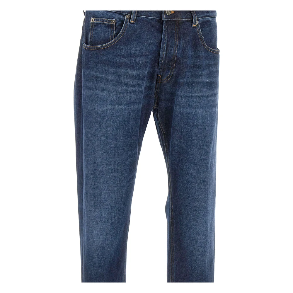 Dondup Heren Katoenen Jeans Donker Denimblauw Blue Heren