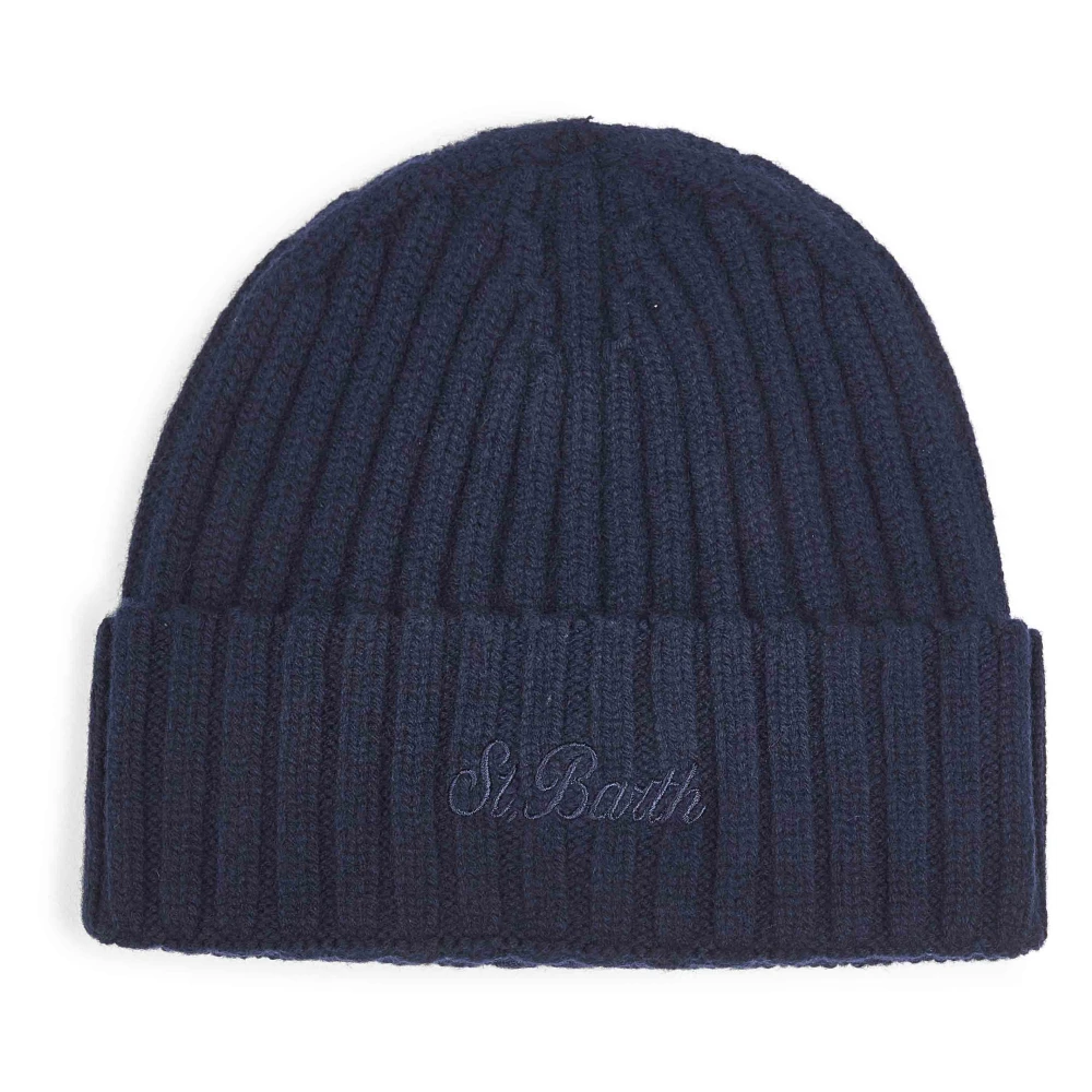 Mc2 Saint Barth Men's Blue Accessories, One Size, Ribbed Knit Wool Hat