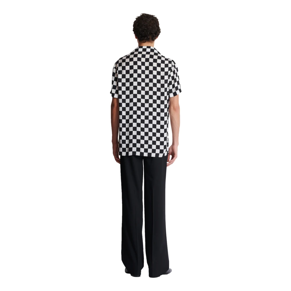Balmain Satin Racing pyjama shirt Black Heren