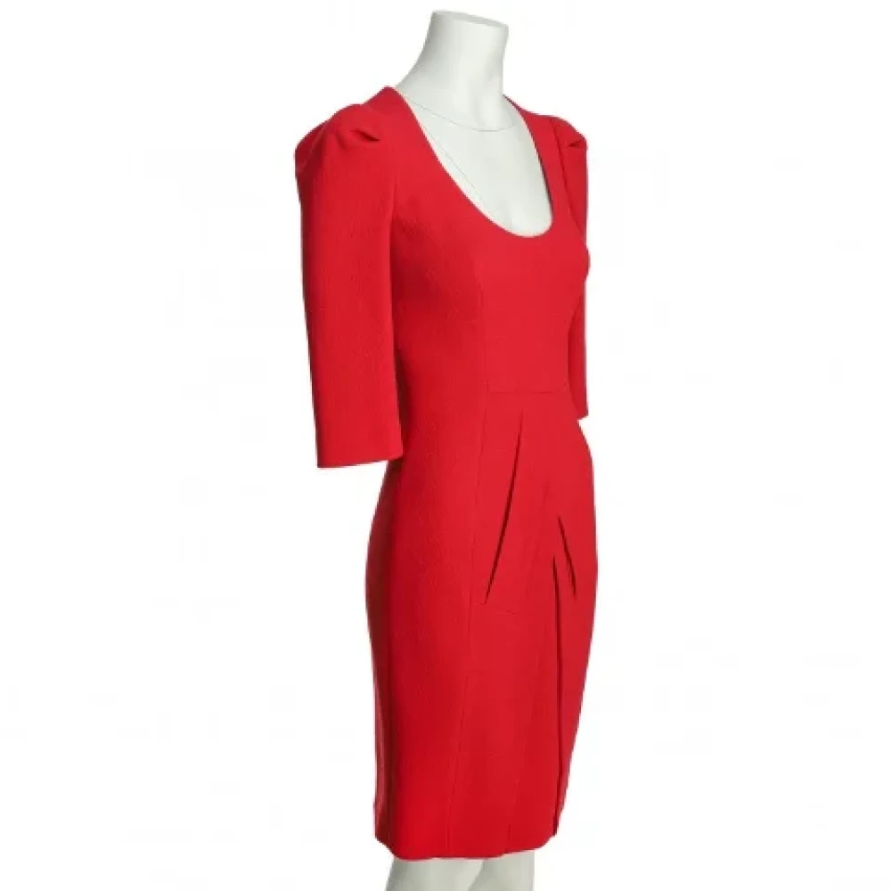 Prada Vintage Pre-owned Wool dresses Red Dames