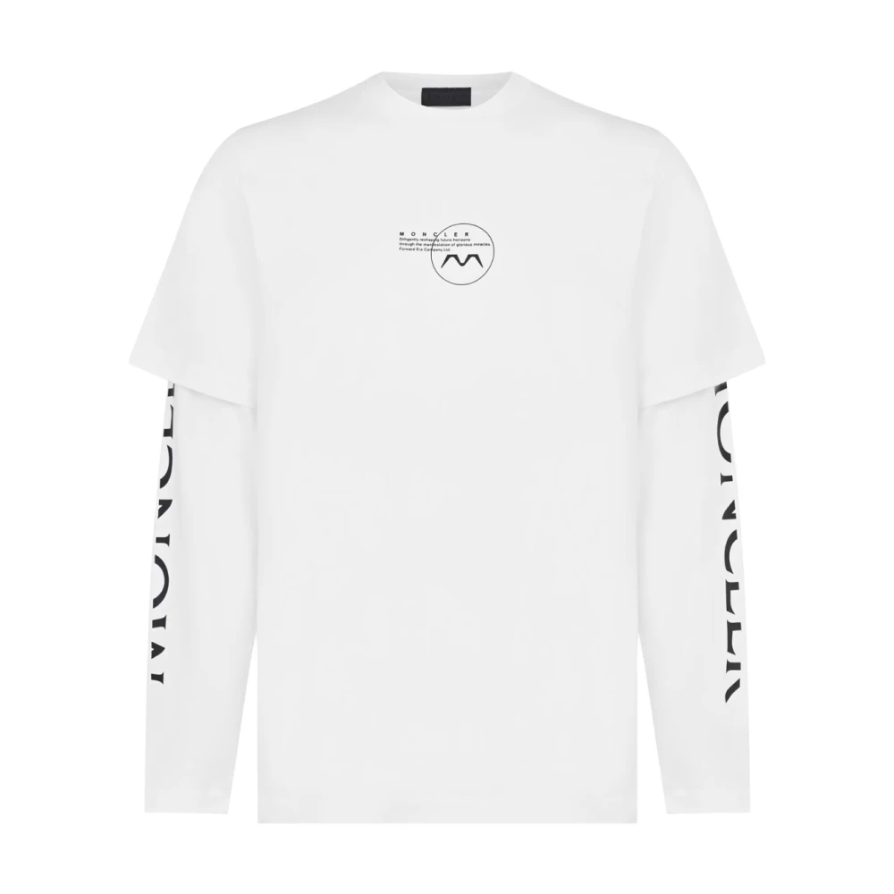 Moncler Logo Longsleeve T-shirt White Heren