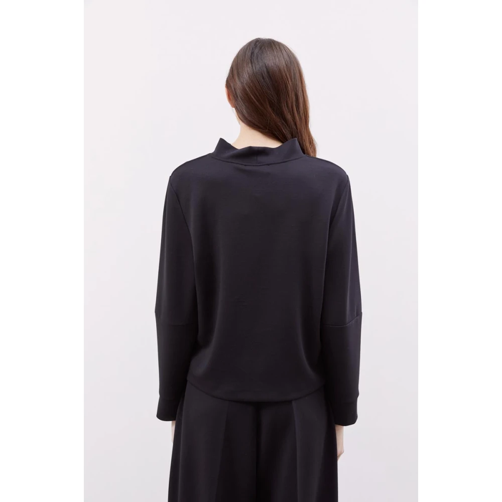 MeiMeiJ Scuba kraag shirt Black Dames