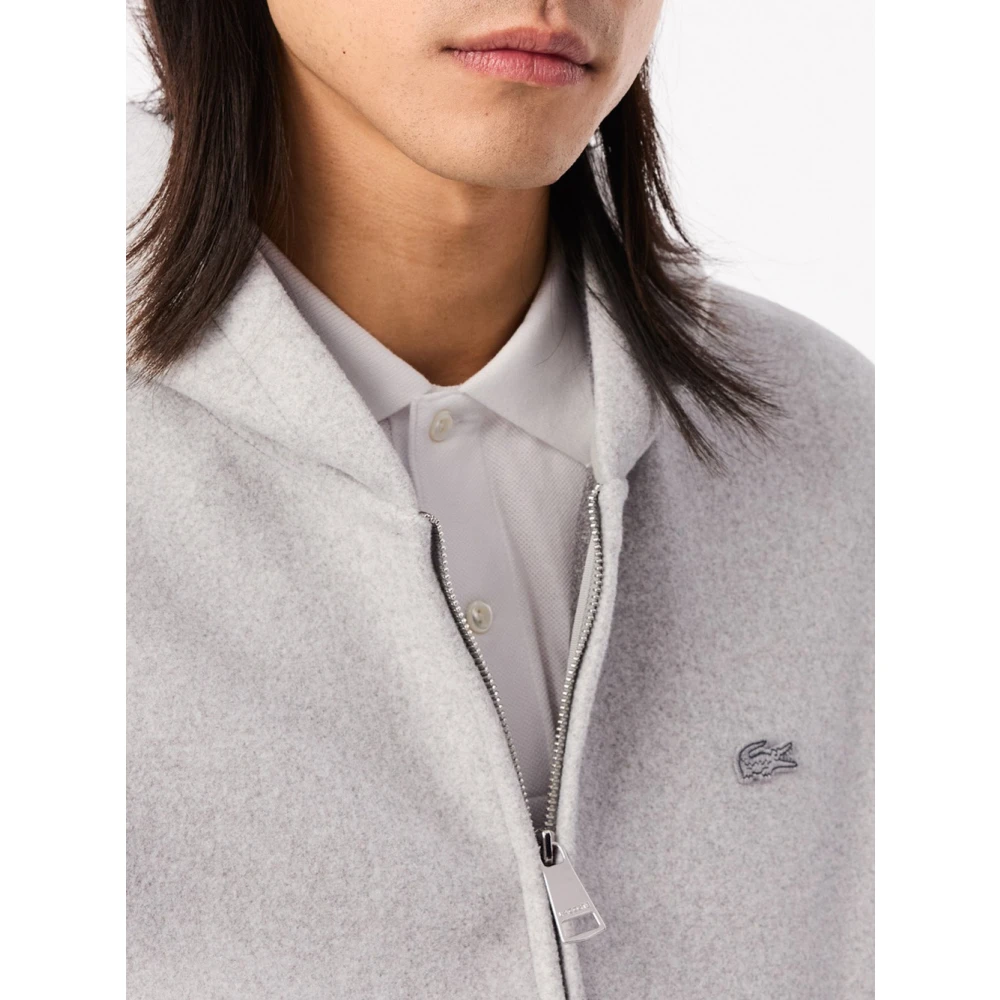 Lacoste Grijze Zip Hoodie met Krokodillenlogo Gray Heren