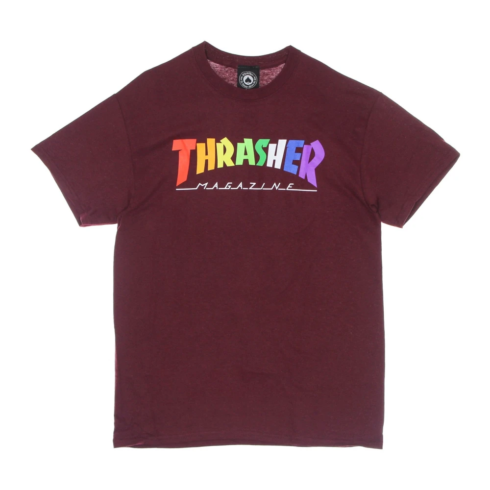 Thrasher Multicolor Regenboog Tee Maroon Heren T-shirt Brown Heren