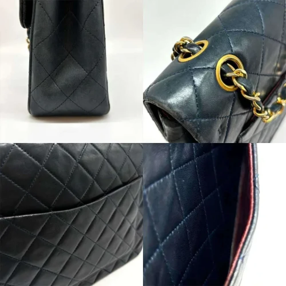 Chanel Vintage Pre-owned Leather chanel-bags Blue Dames