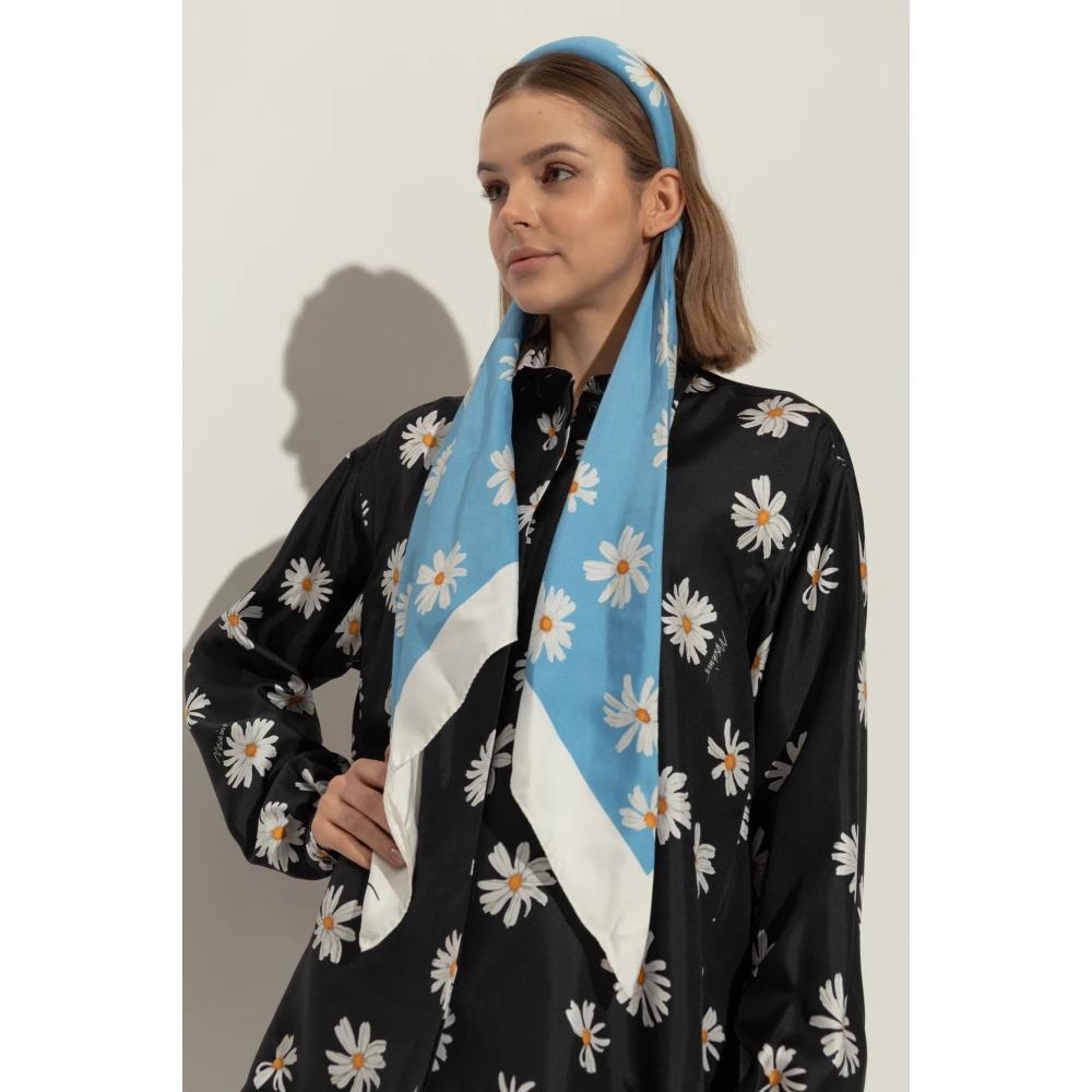Moschino Hoofdband met sjaal Blue Dames