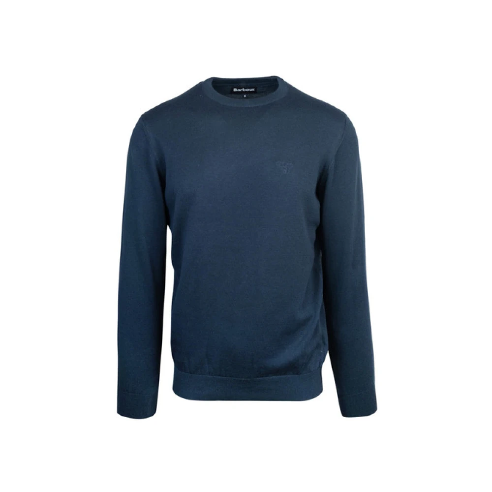Barbour Men's Blue Pima Cotton Crew Neck - Round-Neck Knitwear - L - Knitwear